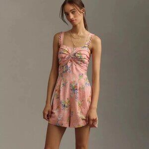 NEW ANTHROPOLOGIE Ranna Gill Floral Linen Romper Size S